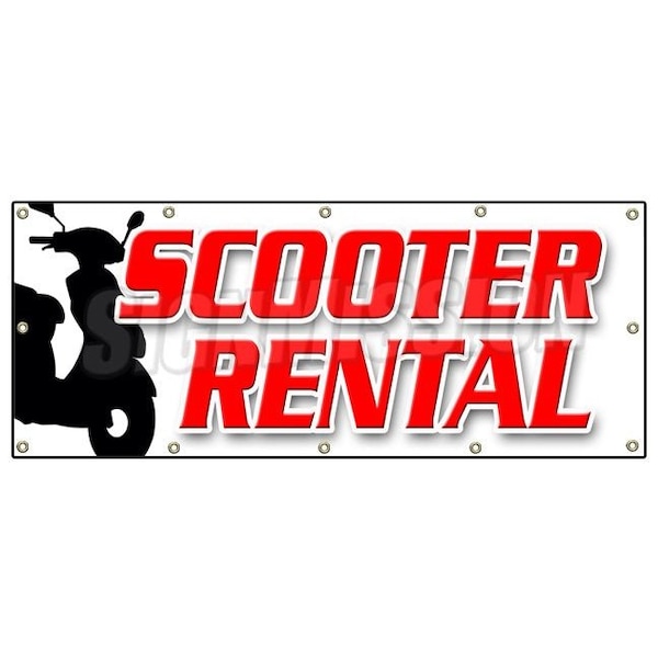 Signmission SCOOTER RENTAL BANNER SIGN scooter rent vespa shop travel mobility B-120 Scooter Rental - main